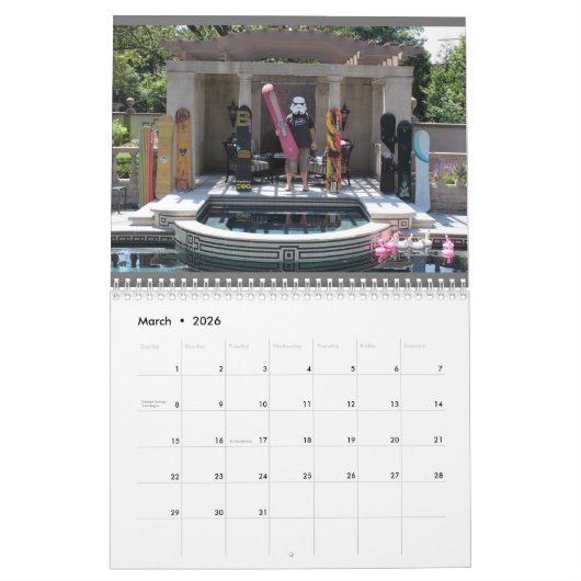 Twee pagina MediumCalendar, Witte Kalender (Mar 2026)