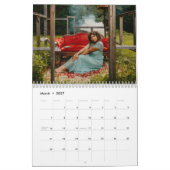 Twee pagina middelgrote agenda, wit kalender (Mar 2027)