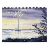 Twee pagina's fijn art kalender, kustscènes kalender (Hoes)