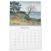 Twee pagina's fijn art kalender, kustscènes kalender (Feb 2027)
