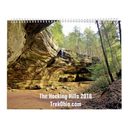 Twee pagina's, groot kalender - Hocking Hills 2016 (Hoes)