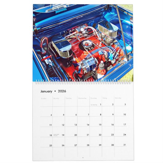 Twee pagina's grote corvair agenda kalender (Jan 2026)