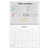 Twee pagina's: LargeCalendar, wit Kalender (Mar 2026)