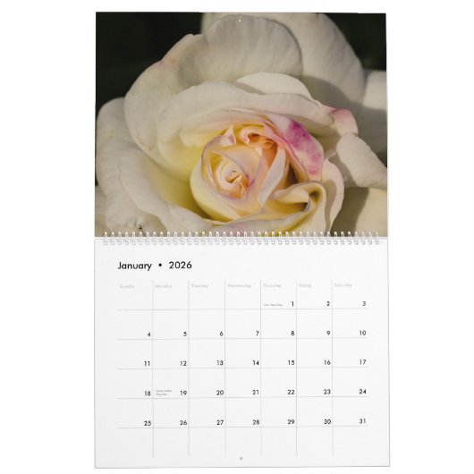 Twee pagina's: LargeCalendar, wit Kalender (Jan 2026)