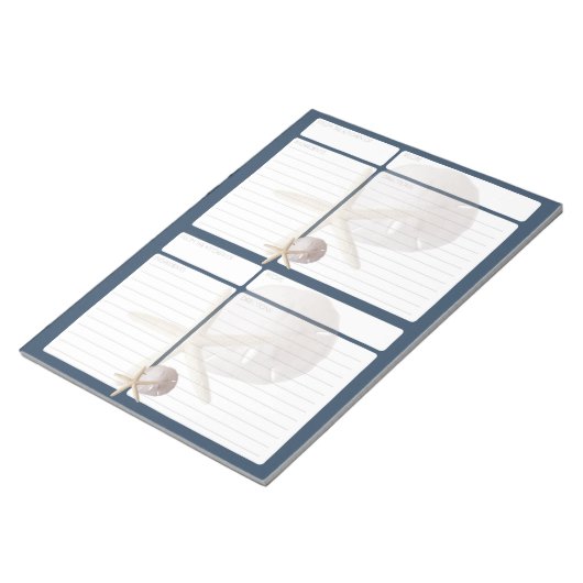 Twee pagina's met zandband en Starfish Twee, vijf Notitieblok (Schuin)