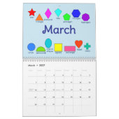 Twee pagina's middelgrote schoolkalender,  kalender (Mar 2027)