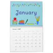 Twee pagina's middelgrote schoolkalender,  kalender (Jan 2027)