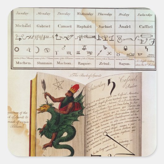 Twee pagina's van 'The Magus' Vierkante Sticker (Voorkant)