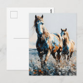 Twee Paint Horses Briefkaart (Voorkant / Achterkant)