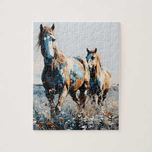 Twee Paint Horses Legpuzzel