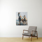Twee Paint Horses Wandkleed (In situ)