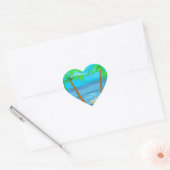 Twee palm Trees Wedding Hearts Hart Sticker (Envelop)