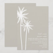 Twee Palm Trees Wedding Invitation - Bride & Groom Kaart (Voorkant / Achterkant)