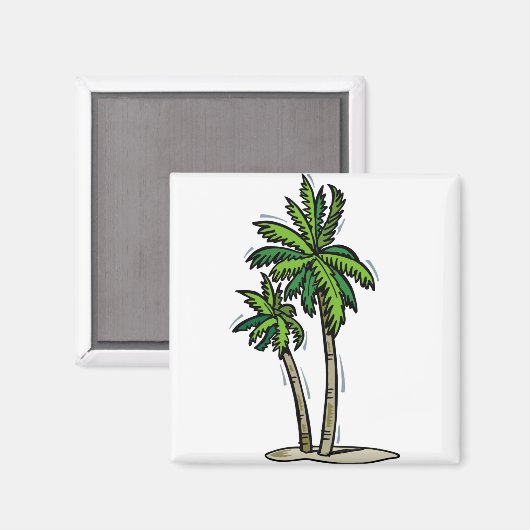 Twee palmbomen magneet (Voorkant / Achterkant)