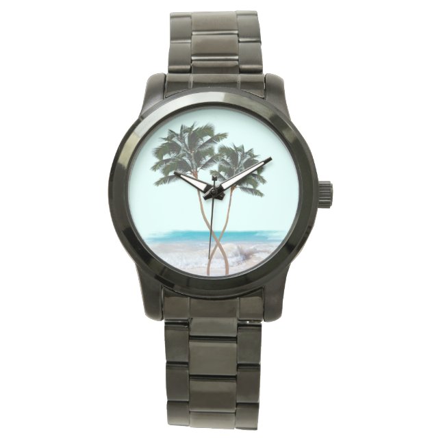Twee palmbomen op de kust horloge (Voorkant)