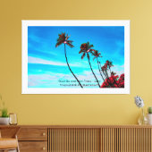 Twee palmbomen wandkunst | Tropisch minimalistisch Canvas Afdruk (Insitu (Woonkamer))