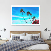 Twee palmbomen wandkunst | Tropisch minimalistisch Canvas Afdruk (Insitu (Slaapkamer))