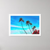 Twee palmbomen wandkunst | Tropisch minimalistisch Canvas Afdruk (Voorkant)