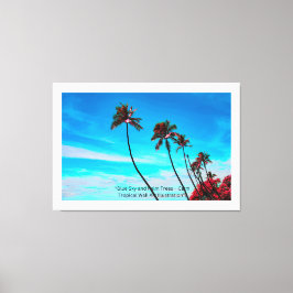 Twee palmbomen wandkunst | Tropisch minimalistisch Canvas Afdruk