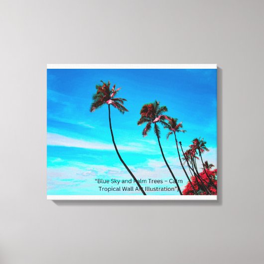 Twee palmbomen wandkunst | Tropisch minimalistisch Canvas Afdruk (Voorkant)