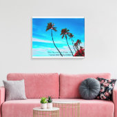 Twee palmbomen wandkunst | Tropisch minimalistisch Canvas Afdruk (Insitu (Woonkamer))