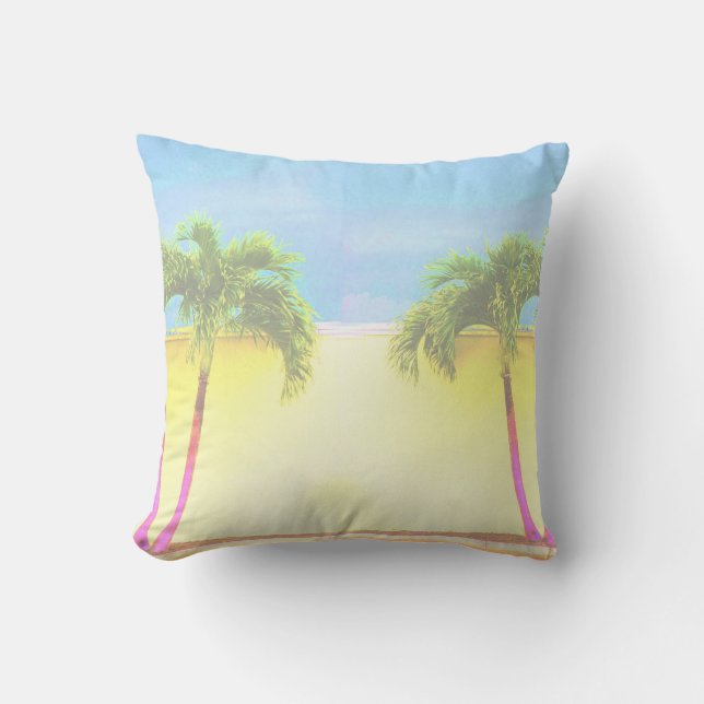 Twee palmretro-bomen vliegen dicht kussen (Voorkant)