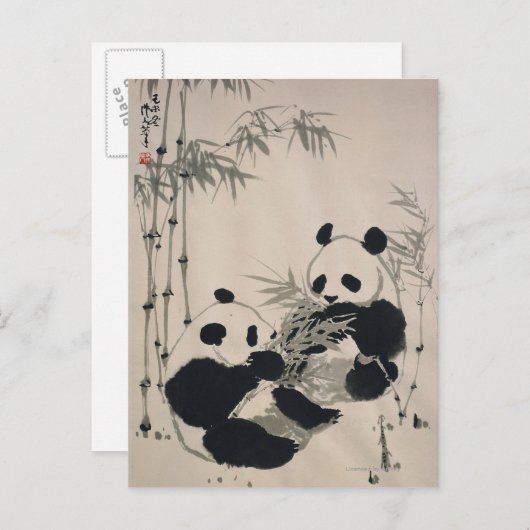 Twee panda's briefkaart (Voorkant / Achterkant)