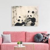 Twee Panda's Canvas (Insitu (Woonkamer))
