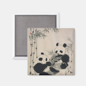 Twee panda's magneet (Voorkant / Achterkant)