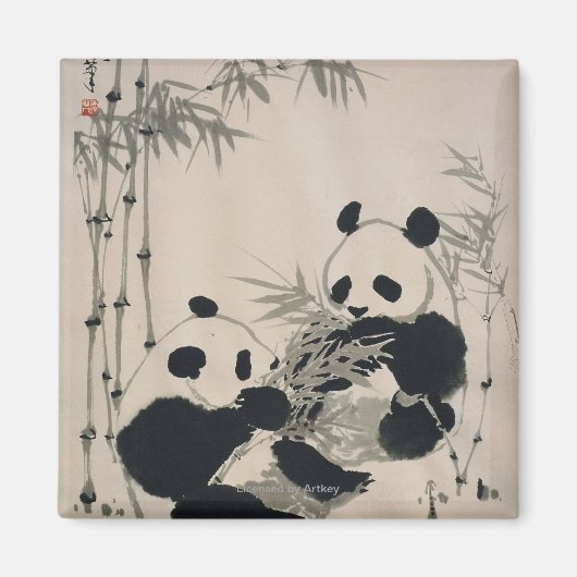 Twee panda's magneet (Voorkant)