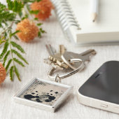 Twee Pandas Sleutelhanger (Zijkant)