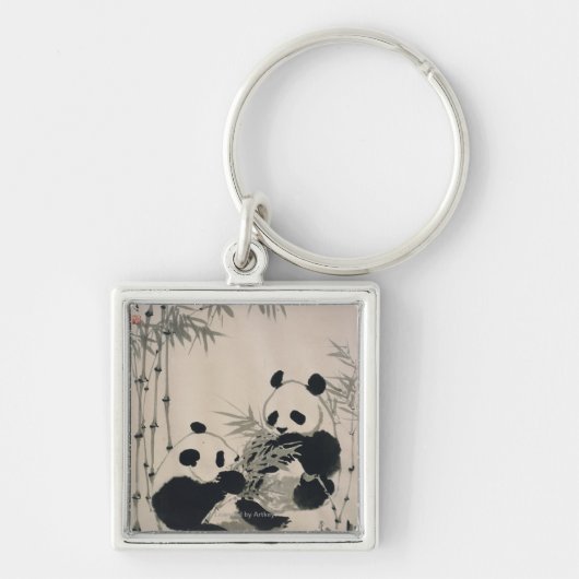 Twee Pandas Sleutelhanger (Voorkant)