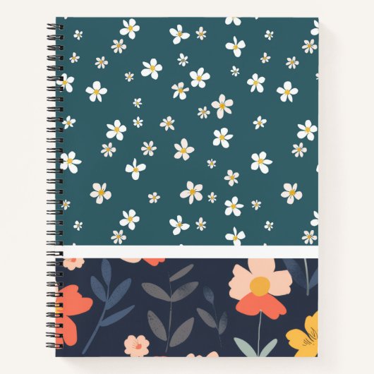 Twee-panelen bloemkunstwerk notitieboek (Voorkant)