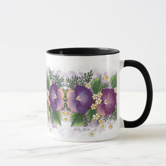 Twee Pansies ... Denk aan jou! Mok (Rechts)