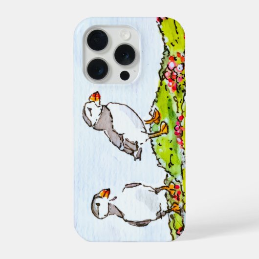 Twee papegaaiduikers iPhone hoesje (Achterkant)
