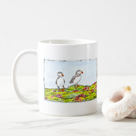 Twee papegaaiduikers koffiemok
