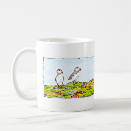 Twee papegaaiduikers koffiemok