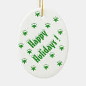 Twee papegaaien | Kerstsieraad voor vogels Keramisch Ornament (Achterkant)