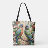 Twee papegaaien tote bag (Achterkant)