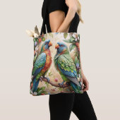 Twee papegaaien tote bag (Dichtbij)