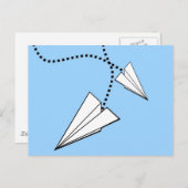 Twee papieren vliegtuigen briefkaart (Voorkant / Achterkant)