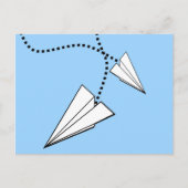 Twee papieren vliegtuigen briefkaart (Voorkant)