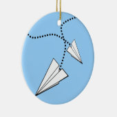 Twee papieren vliegtuigen keramisch ornament (Rechts)