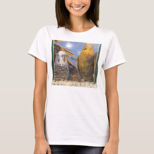 TWEE PARAKEETS-SHIRT T-SHIRT (Voorkant)
