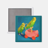 twee paraketten magneet (Voorkant / Achterkant)
