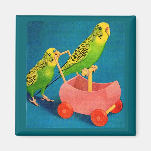 twee paraketten magneet (Voorkant)