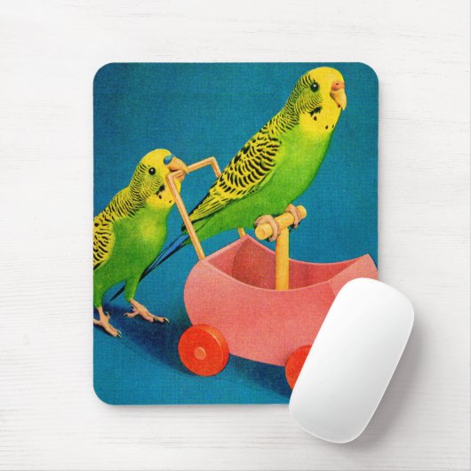 twee paraketten muismat (Met muis)