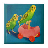 twee paraketten tegeltje (Voorkant)