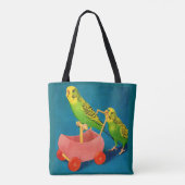 twee paraketten tote bag (Achterkant)