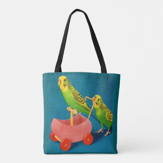 twee paraketten tote bag (Achterkant)